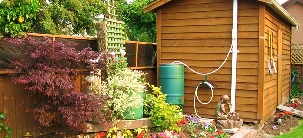 Rain Barrel with Garden Watersaver Diverter